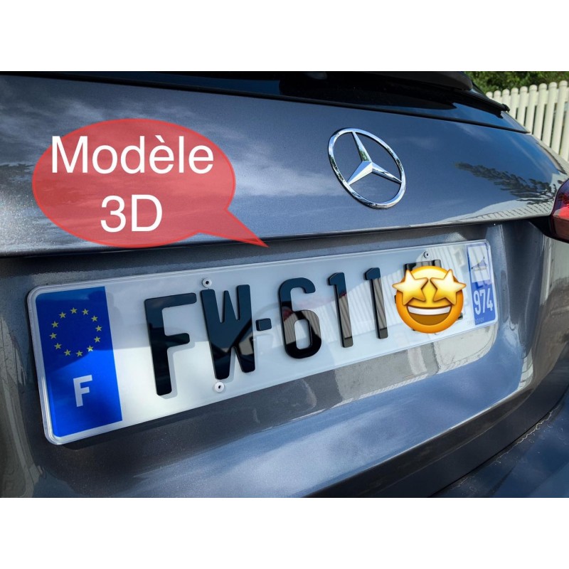 Plaque d'immatriculation Auto 3D à relief